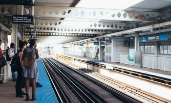 Subway station tracks