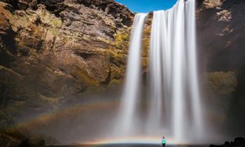 Waterfall and rainbow