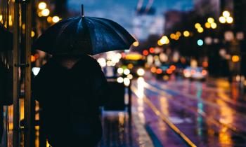Raining on an umbrella