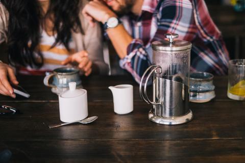 Dating Catholic couple having coffee. Dating Tips. 