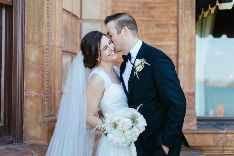 Beautiful Catholic newlywed couple