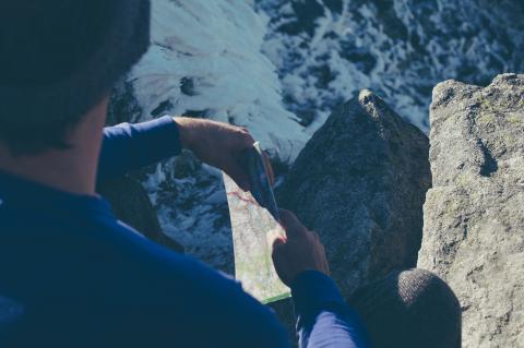 Mountaineering with map