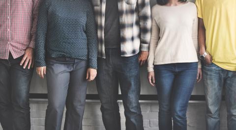 Young People in a line up